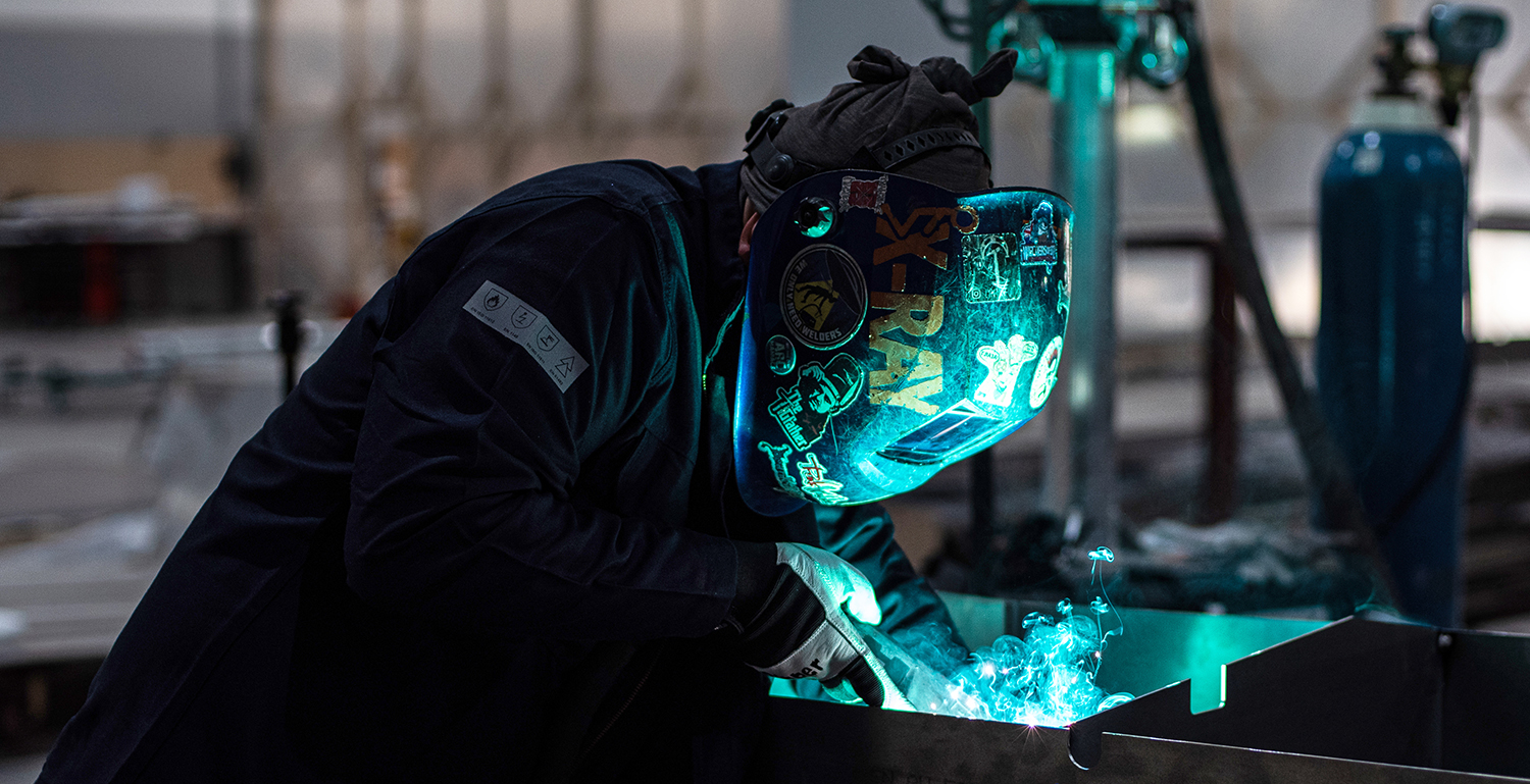 Welding area, hull production